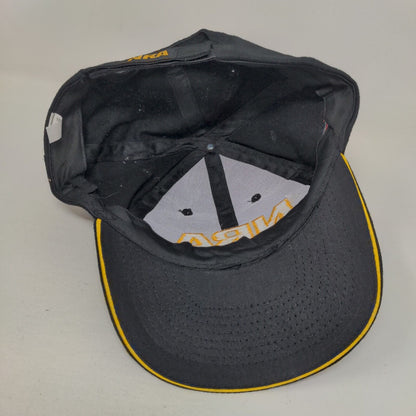 NRA Strapback Hat Black One Size Adjustable Embroidered Patriotic 6 Panel