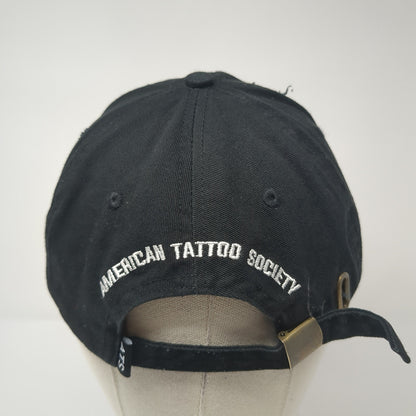 American Tattoo Society Slideback Hat Black One Size Solid Distressed