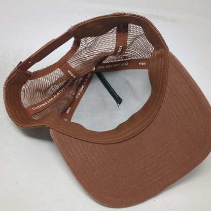 prAna Trucker Hat Brown Blue One Size Geometric Pattern Mesh Back Snapback Cap