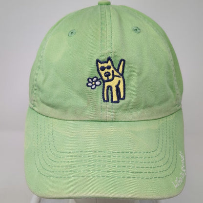 Life is Good Baseball Cap Green One Size Dog Sunglasses Flower Hat Slideback