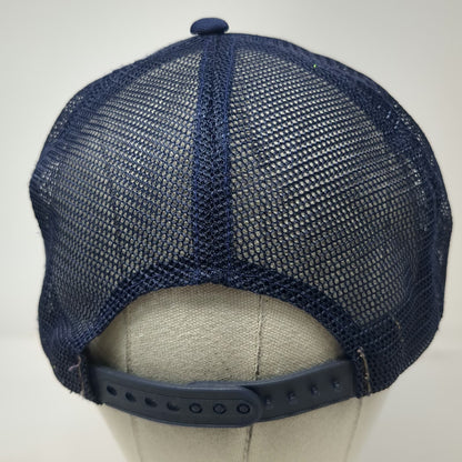 Headwear II Trucker Hat Blue One Size Mesh Back Nebraska Cattle Feeders Patch