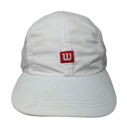 Wilson Strapback Hat White OSFA Embroidered Logo Mesh Trim Adjustable