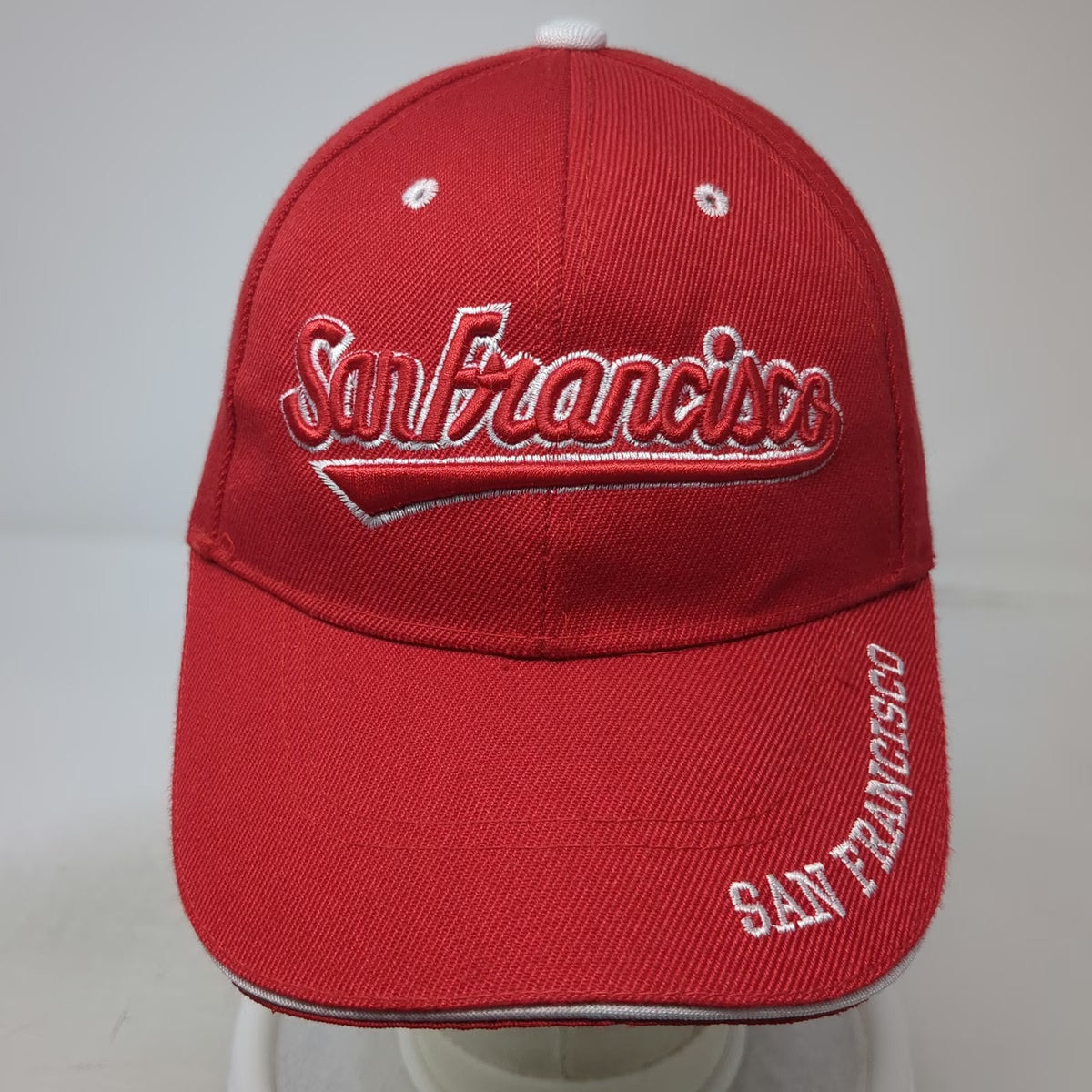 Lanza San Francisco Baseball Cap Red White One Size Hat Script Embroidered Brim