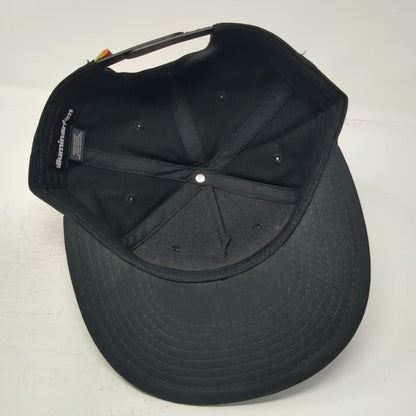 Illuminarium 5 Panel Black Hat Flat Bill Sonic Weld Snapback Rainbow W/Tags