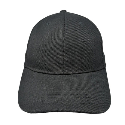 Unbranded Strapback Hat Black One Size Adjustable Vented Holes 6 Panel Blank