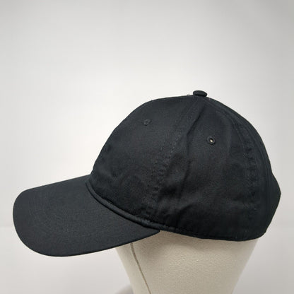 Unbranded Strapback Hat Black Soot One Size Adjustable Vent Holes Blank