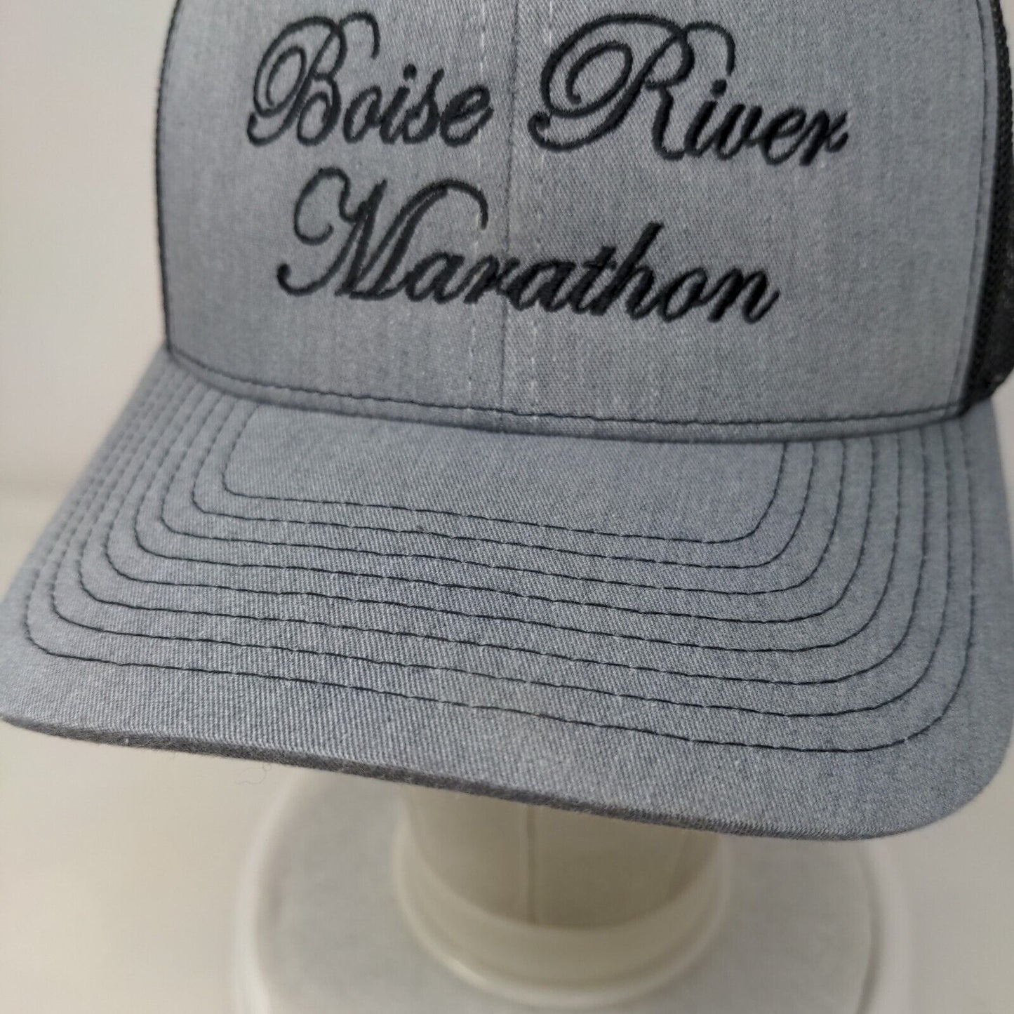 Boise River Marathon Snapback Trucker Hat Gray OS Adjustable Mesh Richardson
