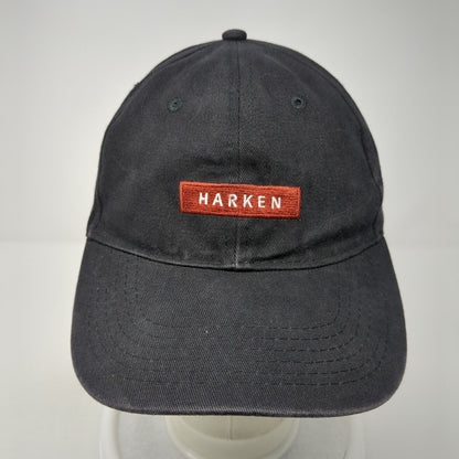 Harken Strapback Baseball Cap Black One Size Adjustable Embroidered Apollo USA
