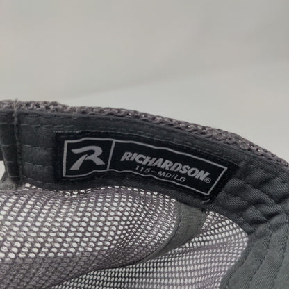 Richardson Snapback Trucker Hat Black M/L Adjustable Mesh Back 6 Panel