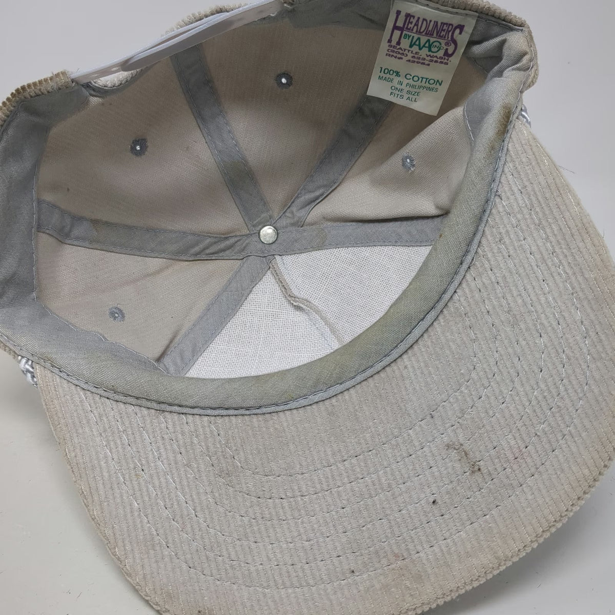 Headliners 5 Panel Beige Blue Yellow Silver One Size Alaska Corduroy Rope Hat