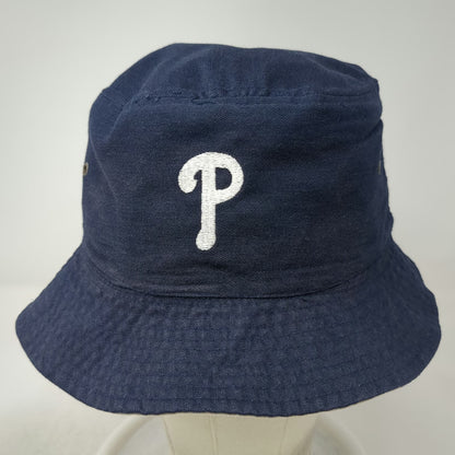 Philadelphia Phillies Reversible Bucket Hat Blue Beige One Size Embroidered P