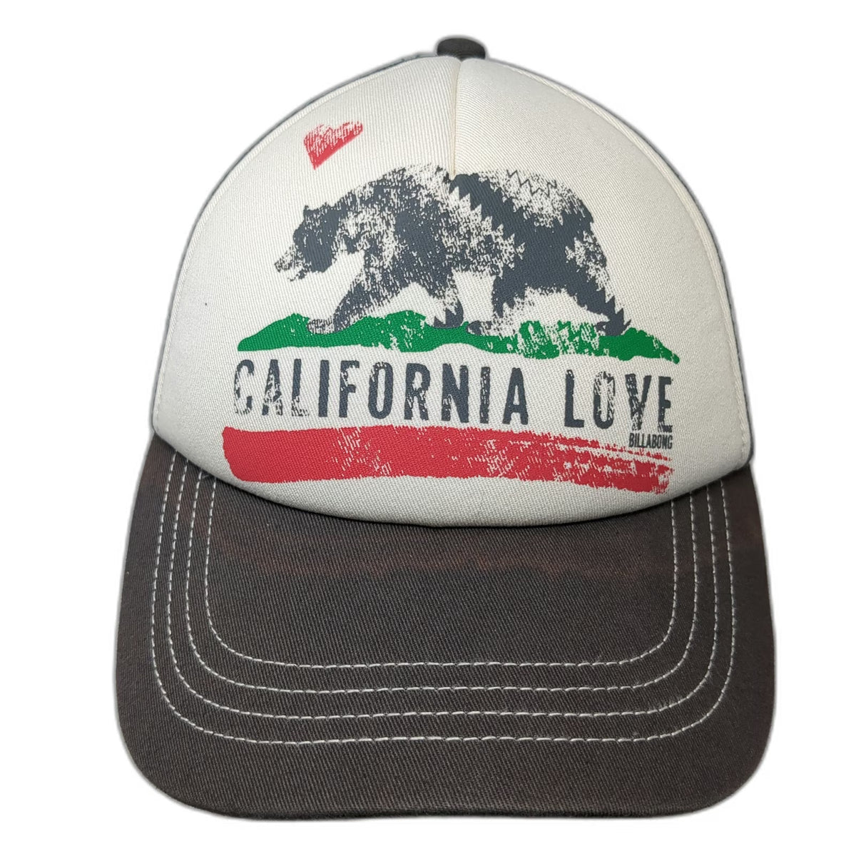 Billabong Trucker Hat Gray One Size California Love Bear Mesh Snapback Surf