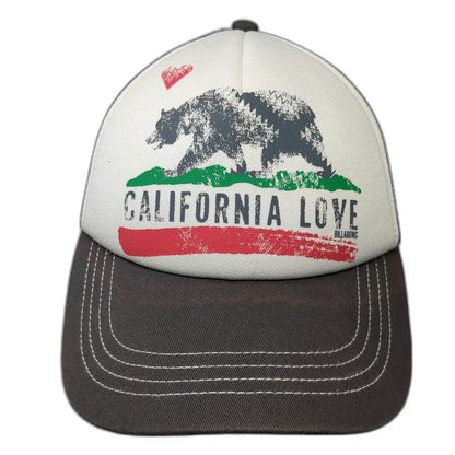Billabong Trucker Hat Gray One Size California Love Bear Mesh Snapback Surf