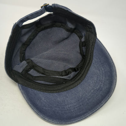 Army Cap Blue One Size Faded Denim Adjustable Slideback Military Style Cadet Hat