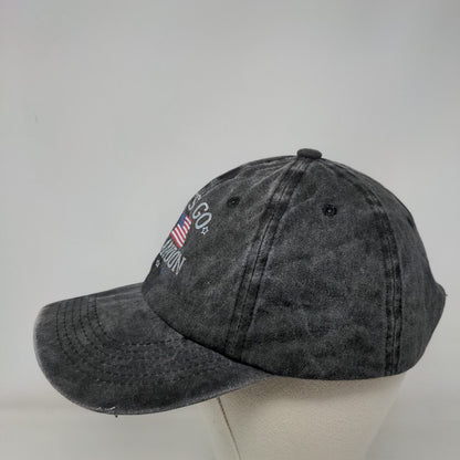 Let's Go Brandon American Flag Slideback Hat Gray One Size 6 Panel