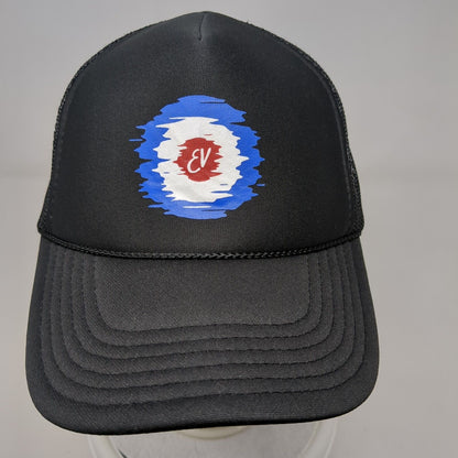 EV Snapback Trucker Hat Black OSFM Adjustable Mesh Back 6 Panel Rope Otto
