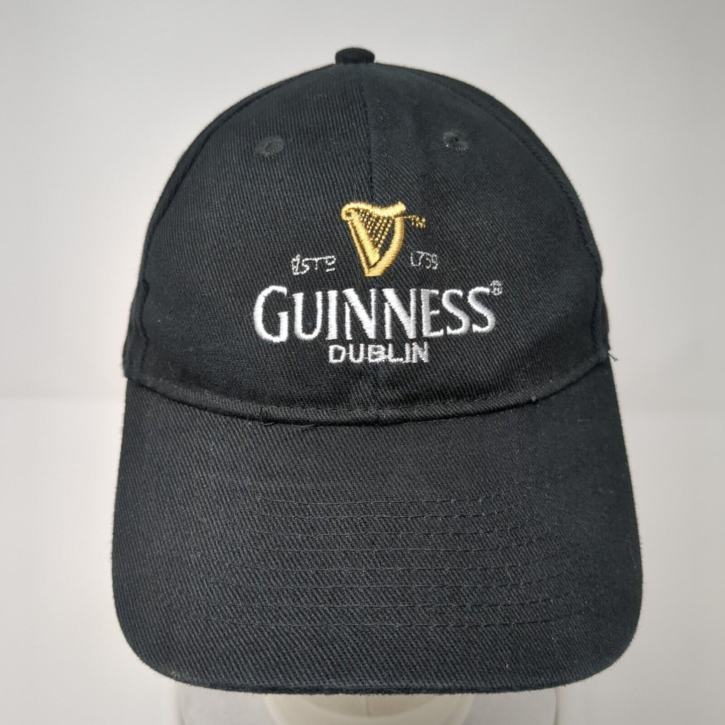 Guinness Dublin Est 1759 Slideback Hat Black 59cm Adjustable Embroidered