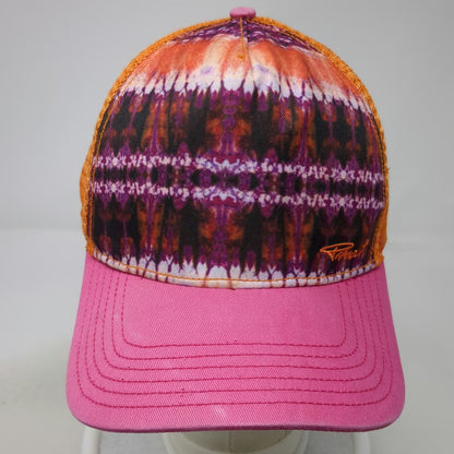 Prana Trucker Hat Orange Pink One Size Tie Dye Mesh Snapback Breathable Logo