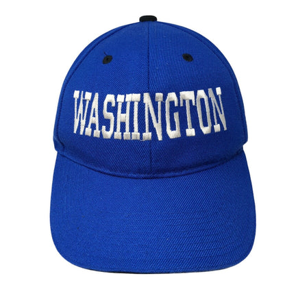 Washington Strapback Hat Blue One Size Adjustable Embroidered 6 Panel
