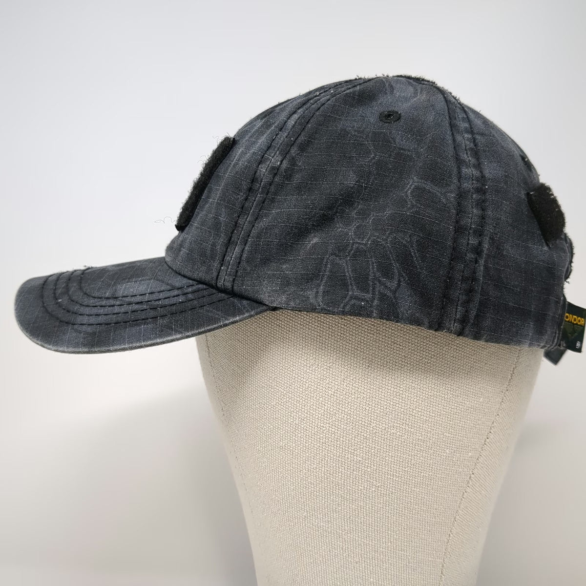Condor Baseball Cap Black Camo One Size Slideback Patch Panels Hat
