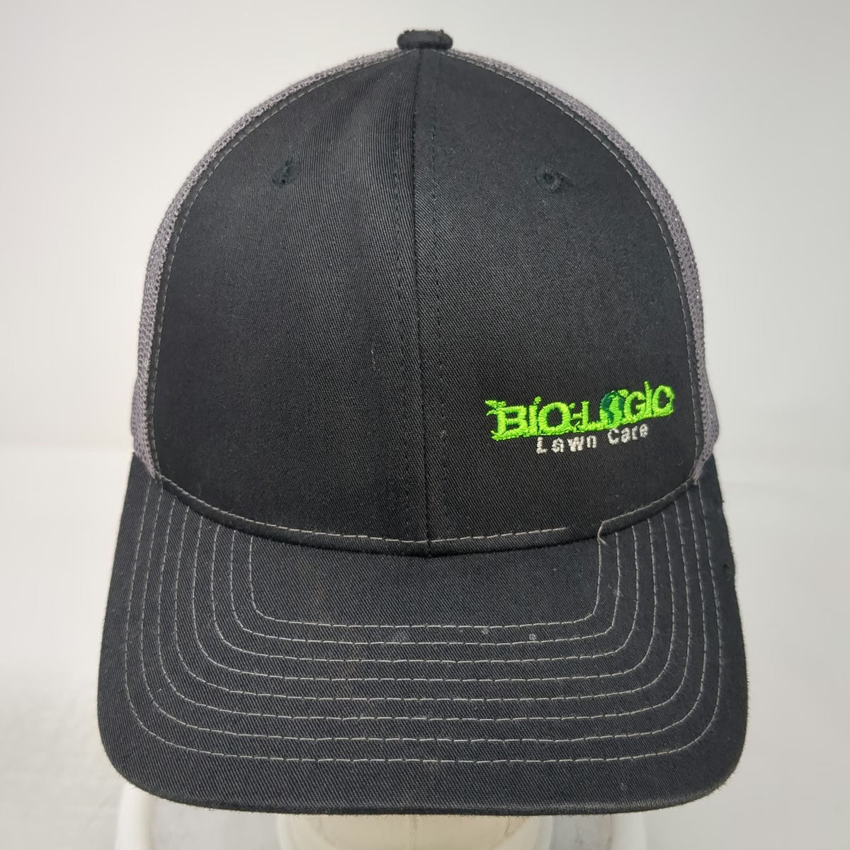 Richardson Trucker Hat Black One Size Snapback Mesh Bio-Logic Lawn Care