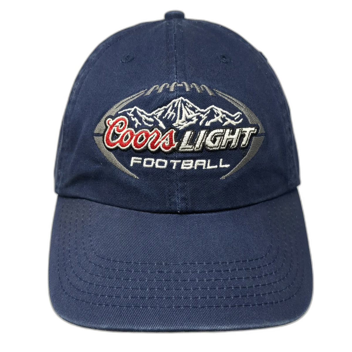 Coors Light Football Hat Blue Baseball Cap One Size Embroidered Logo Slideback