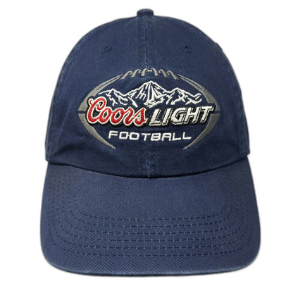 Coors Light Football Hat Blue Baseball Cap One Size Embroidered Logo Slideback