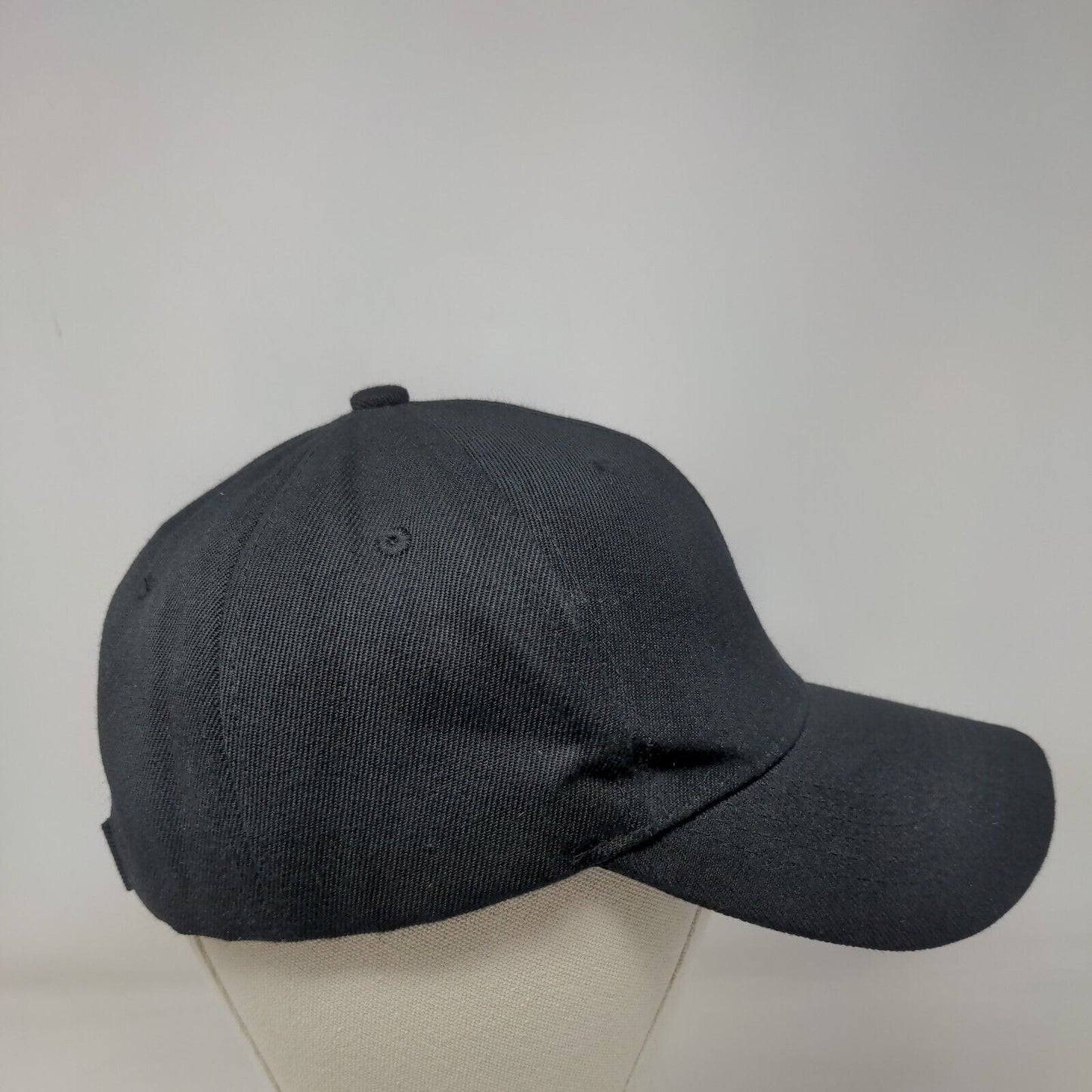 Snurkey Strapback Hat Black One Size Adjustable Vented Holes 6 Panel