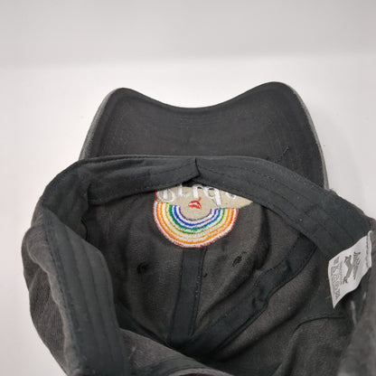 Pride Slideback Hat Gray One Size Adjustable Embroidered Vented Holes Cotton