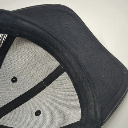 Dover Bluff Hat Company Trucker Hat Black One Size Mesh Snapback Leather Patch