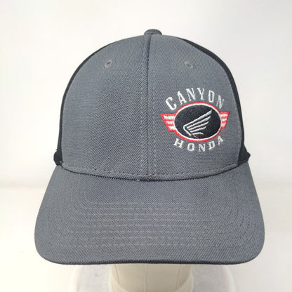 Canyon Honda Fitted Mesh Back Trucker Hat Gray L/XL Colorblock Fitmax 70