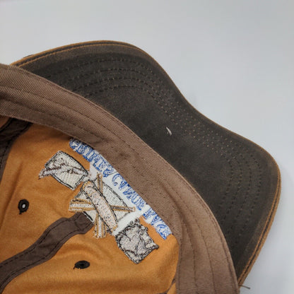 Grimes Canoe Base On The Buffalo Strapback Hat Brown OSFA Embroidered