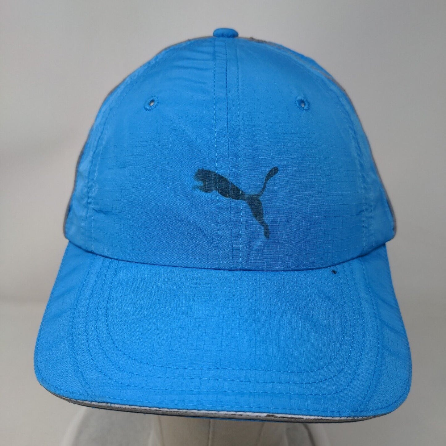 PUMA Logo Strapback Hat Blue OSFA Adjustable Vent Holes Outdoor