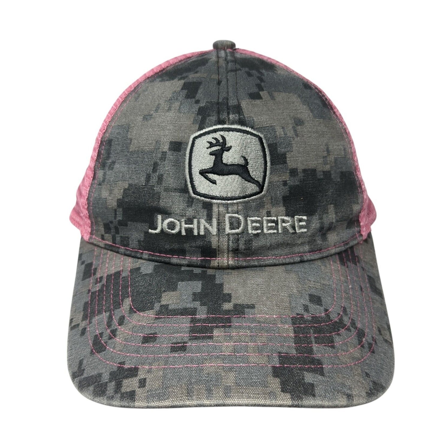 John Deere Snapback Trucker Hat Camouflage OS Adjustable Embroidered Mesh Back