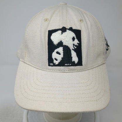 San Diego Zoo Baseball Cap Beige One Size Panda Logo Strapback Hat Adjustable