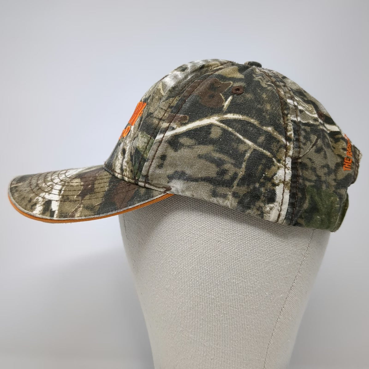 The MAX Hat Baseball Cap Green Orange One Size Camo Intralox Logo Strapback Gear