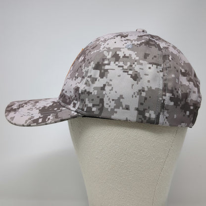 Mustad Baseball Cap Gray One Size Digital Camo Fishing Hook Patch Adjustable Hat
