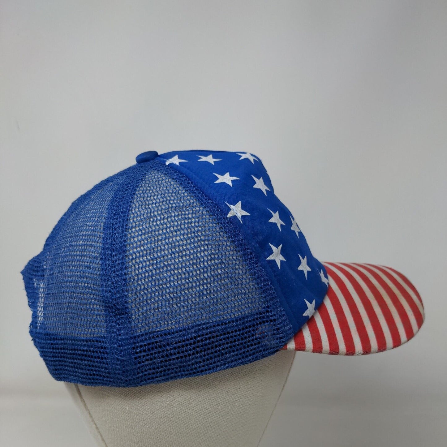 Smiley Face American Flag Snapback Mesh Back Trucker Hat Multi One Size