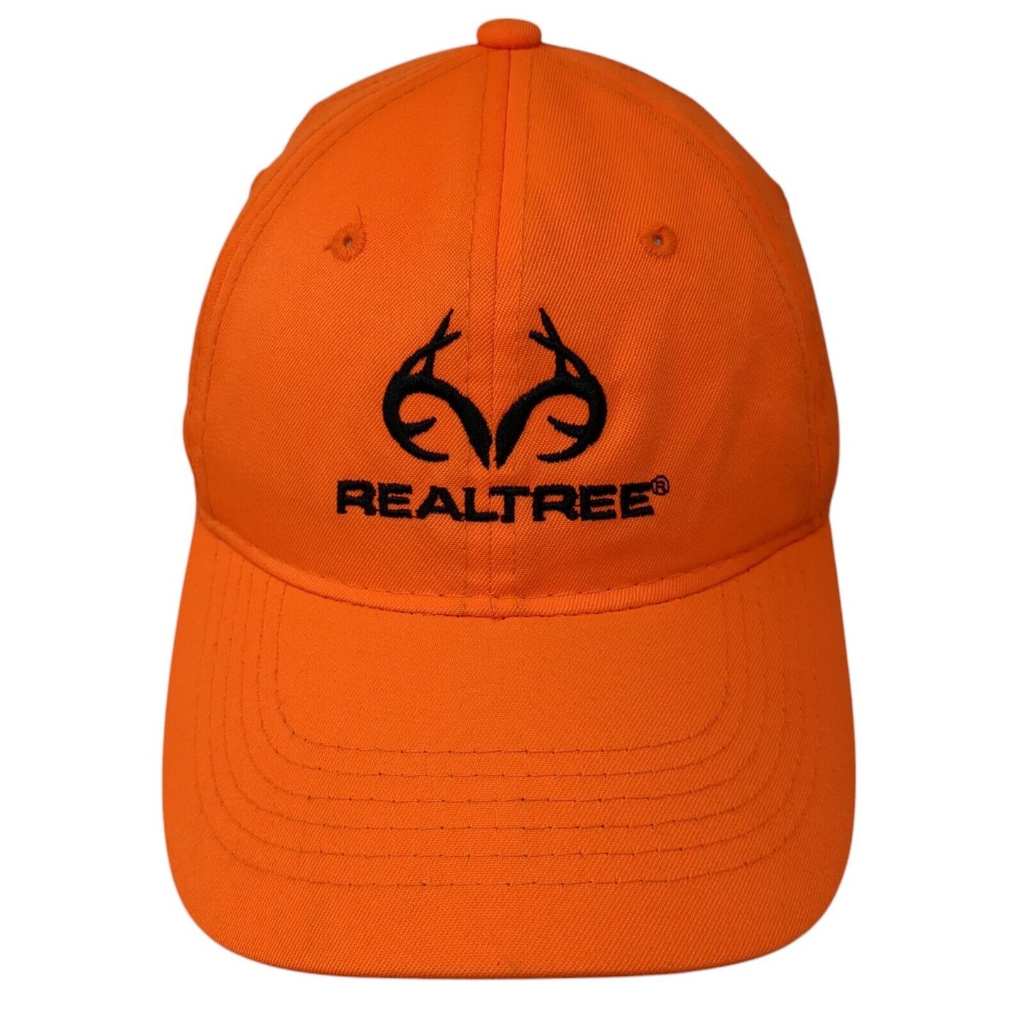 Realtree Logo Strapback Hat Orange One Size Adjustable Outdoor Cap