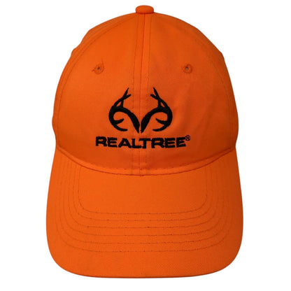 Realtree Logo Strapback Hat Orange One Size Adjustable Outdoor Cap