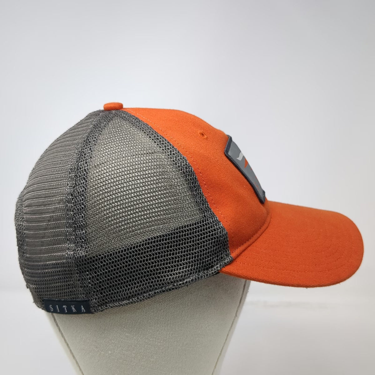SITKA Trucker Hat Orange One Size Mesh Back Snapback Logo Patch Hunting Gear