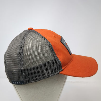 SITKA Trucker Hat Orange One Size Mesh Back Snapback Logo Patch Hunting Gear