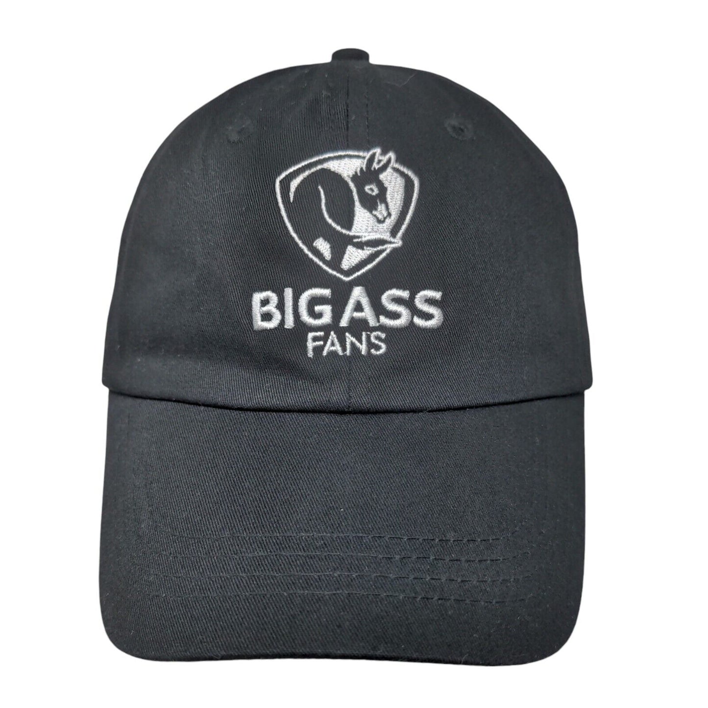 BIG ASS Fans Slideback Hat Black OSFM Adjustable Embroidered 6 Panel Cotton