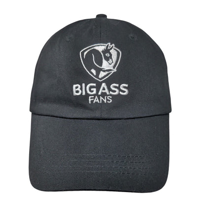 BIG ASS Fans Slideback Hat Black OSFM Adjustable Embroidered 6 Panel Cotton