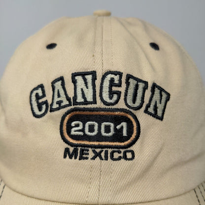 Ahead Men's Strapback Hat Tan Embroidered Cancun Y2K Vintage 2001 Logo