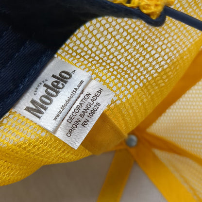 Modelo Trucker Hat Blue Yellow One Size Mesh Back Snapback Cerveza Beer Logo