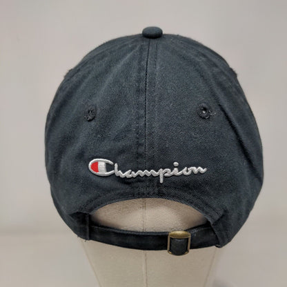 Champion C Logo Slideback Hat Solid Black OSFA Adjustable Embroidered