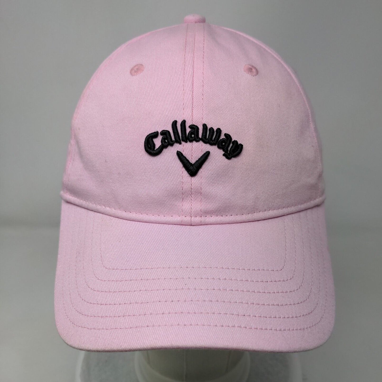 Callaway Strapback Hat Pink One Size Adjustable Embroidered Vented Holes Cotton