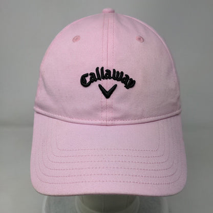Callaway Strapback Hat Pink One Size Adjustable Embroidered Vented Holes Cotton