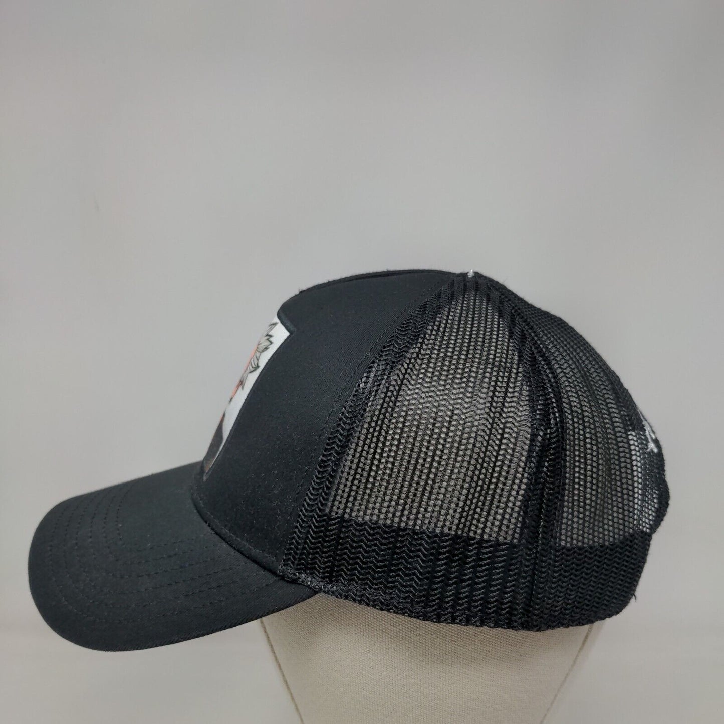 Yeman's Snapback Mesh Back Trucker Hat Black One Size Solid Patch